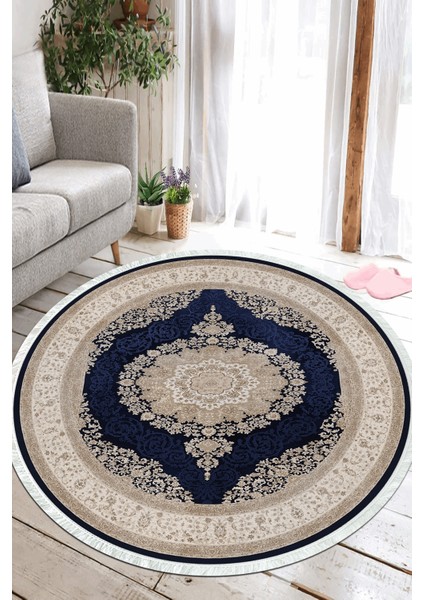 Dijital Baskılı Kaymaz Taban Yıkanabilir Yuvarlak Salon Halısı ve Mutfak Halısı NHY-HT-461