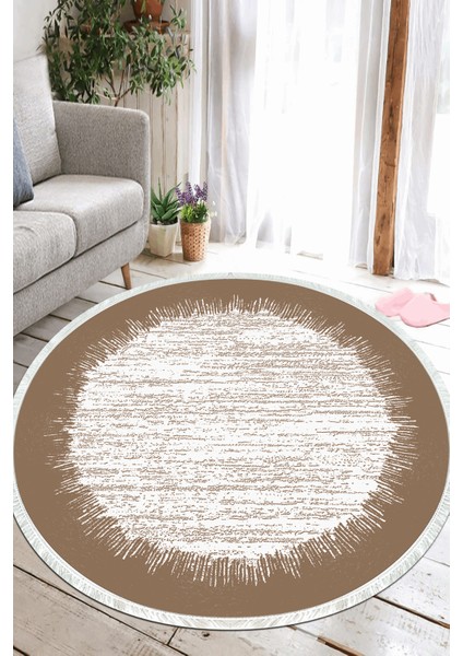 Sade Desen Dijital Baskılı Kaymaz Yıkanabilir Yuvarlak Salon Halısı ve Mutfak Halısı NHY-HT-510