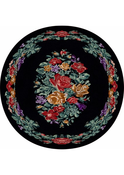 Dijital Baskılı Kaymaz Taban Yıkanabilir Yuvarlak Salon Halısı ve Mutfak Halısı NHY-HT-482
