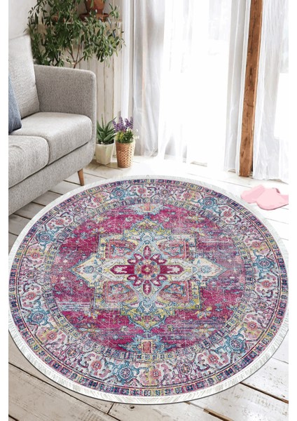 Dijital Baskılı Kaymaz Taban Yıkanabilir Yuvarlak Salon Halısı ve Mutfak Halısı NHY-HT-752