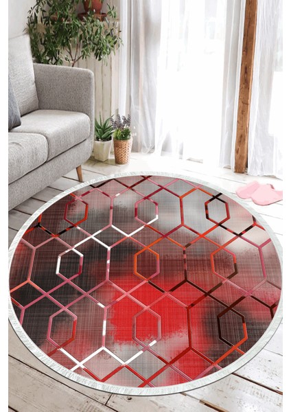 Modern Dijital Baskılı Kaymaz Yıkanabilir Yuvarlak Salon Halısı ve Mutfak Halısı NHY-HT-1394