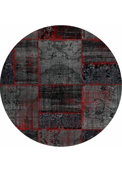 Patchwork Dijital Baskılı Kaymaz Yıkanabilir Yuvarlak Salon Halısı ve Mutfak Halısı NHY-HT-919