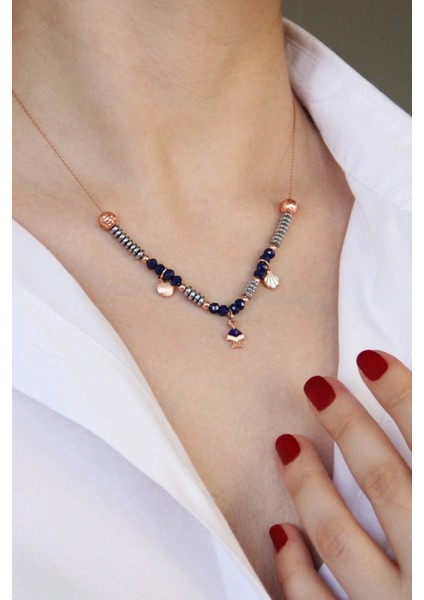 Deniz Canlıları Figürlü 925 Ayar Gümüş Taşlı Kolye - N172201