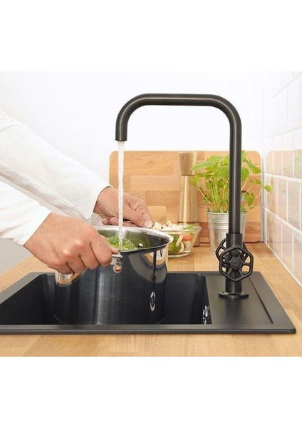 Mutfak Bataryası, Siyah Renk Meridyendukkan Metal Yükseklik 36 cm