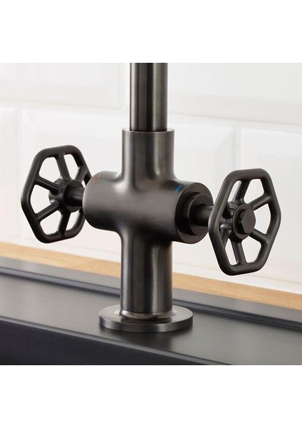 Mutfak Bataryası, Siyah Renk Meridyendukkan Metal Yükseklik 36 cm