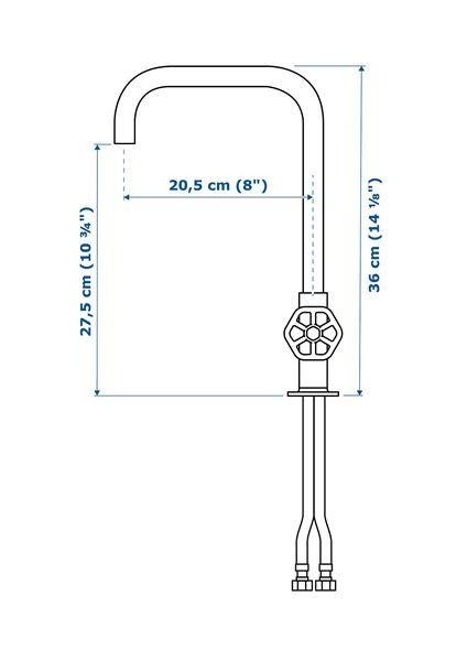 Mutfak Bataryası, Siyah Renk Meridyendukkan Metal Yükseklik 36 cm