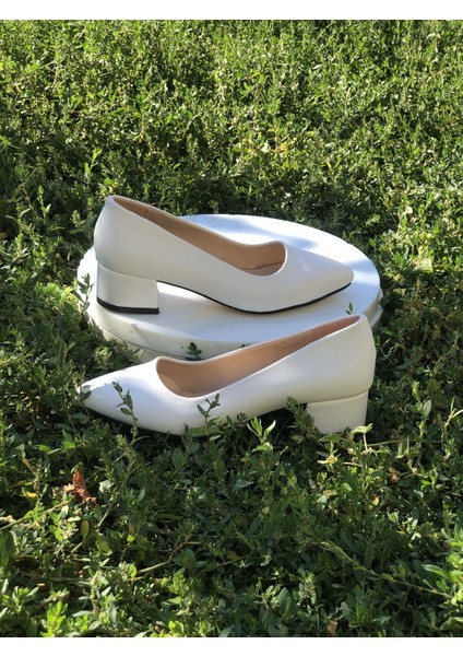3 cm Kalın Kısa Topuklu Stiletto Bayan Ayakkabı