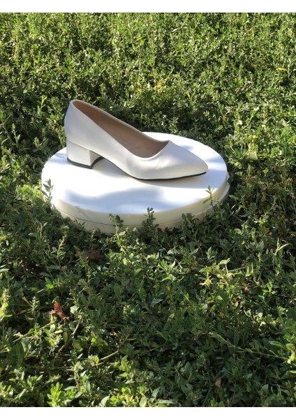 3 cm Kalın Kısa Topuklu Stiletto Bayan Ayakkabı