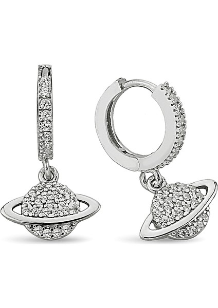 925 Ayar Gümüş Sallantılı Satürn Gezegen Küpe - 12104001 fırsatları