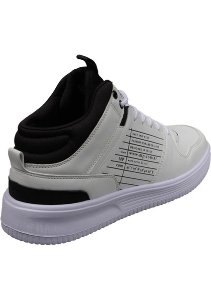 M.p 222-1578 Beyaz Siyah Unisex Bilek Boy Bağcıklı Spor Ayakkabı modelleri
