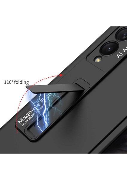 Galaxy Z Fold 3 Kılıf Stant Özellikli Kamera Korumalı Ince Tasarım Oleofobik Tasarım Moria Case