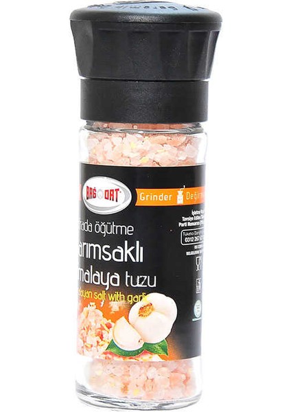 Sarımsaklı Himalaya Çakıl Tuzu Cam Değirmen 110 gr