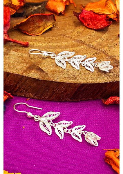 Telkari Gümüş Küpe El Yapımı Kadın Küpesi 925 Ayar KUPE-513 fiyatları