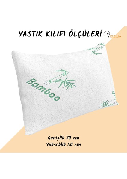 Uyku Yastığı Kılıfı Bambu Desenli Örme Kumaş 50X70 Nefes Alan Yastık Minder Yüzü