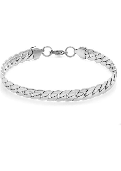 Trend Collection Snake Unisex Kararmaz Silver Çelik Bileklik