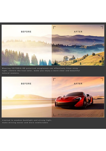 Veıthdıa Pilot Güneş Gözlüğü Unisex Moda Markası - Polarize Ayna Lens (Yurt Dışından) modelleri