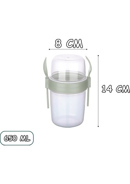 Kapaklı Kaşık ve Çatallı Yemek Taşıma ve Saklama Kabı YEŞİL fiyatları