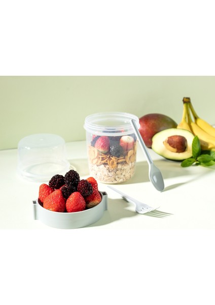 Kapaklı Kaşık ve Çatallı Yemek Taşıma ve Saklama Kabı YEŞİL modelleri