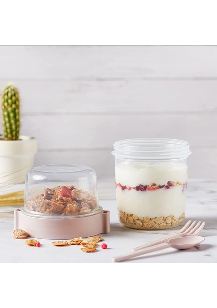 Kapaklı Kaşık ve Çatallı Hazırla ve Çık Diyet Kabı Pudra