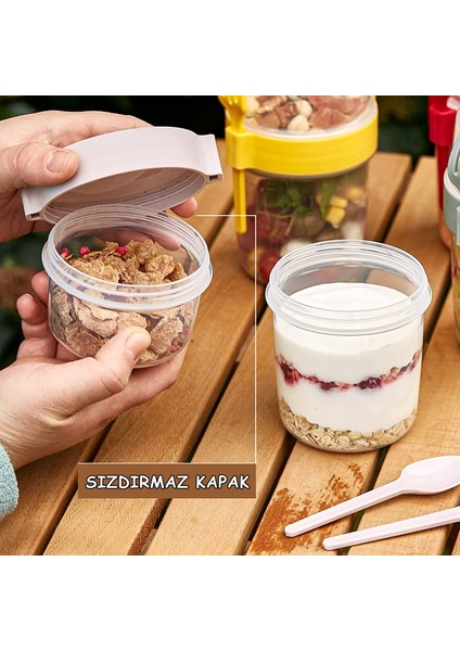 Kapaklı Kaşık ve Çatallı Hazırla ve Çık Diyet Kabı Pudra modelleri