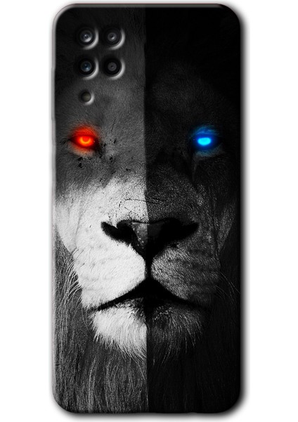 Samsung Galaxy A01 Core Kılıf Hd Desen Baskılı Arka Kapak - Fire And Ice Lion