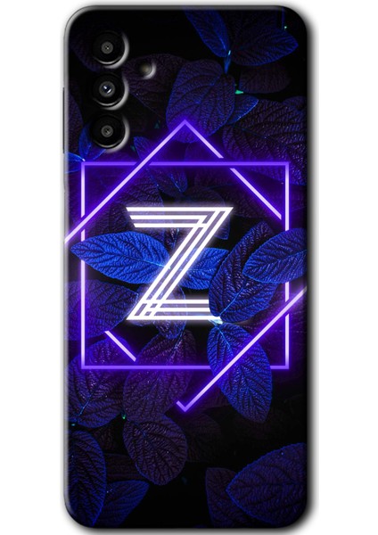 Samsung Galaxy A13 5g Kılıf Hd Desen Baskılı Arka Kapak - Dark Neon Yaprak Z Harfi