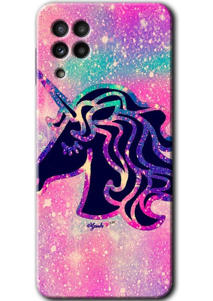 Samsung Galaxy M22 Kılıf Hd Desen Baskılı Arka Kapak - Unicorn Kristal