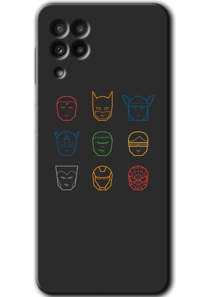 Samsung Galaxy M32 Kılıf Hd Desen Baskılı Arka Kapak - Avengers Minimalism