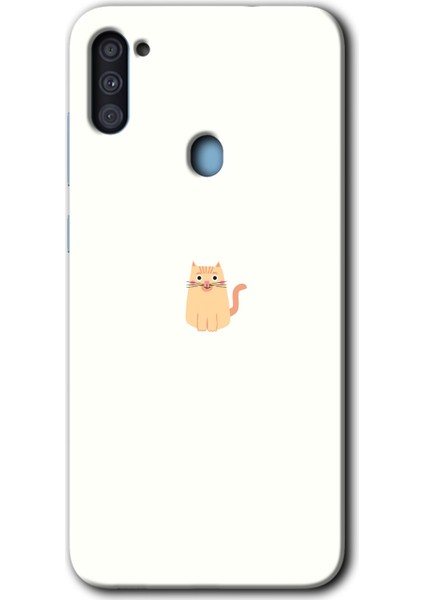 Samsung Galaxy A11 Kılıf Hd Desen Baskılı Arka Kapak - Cat Minimalism