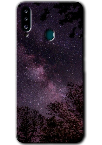 Samsung Galaxy A20S Kılıf Hd Desen Baskılı Arka Kapak - Gece Galaksi