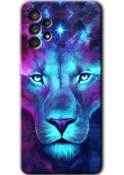 Samsung Galaxy A53 Kılıf Hd Desen Baskılı Arka Kapak - Neon Lion