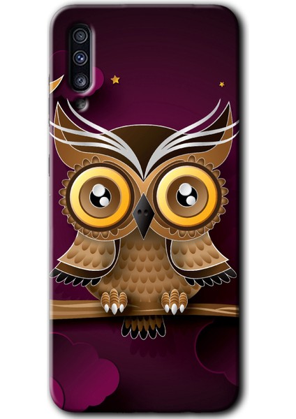 Bera Aksesuar Samsung Galaxy A50S Kılıf Hd Desen Baskılı Arka Kapak - Owl Bird Branch