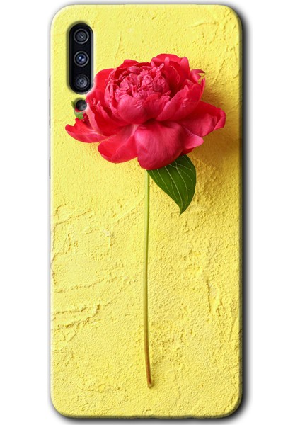Samsung Galaxy A70S Kılıf Hd Desen Baskılı Arka Kapak - Kırmızı Gül
