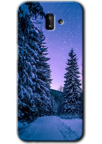 Samsung Galaxy J8 Kılıf Hd Desen Baskılı Arka Kapak - Kış Manzarası