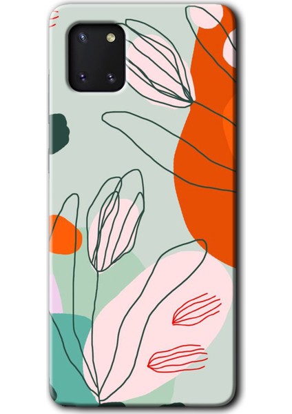 Samsung Galaxy A81 Kılıf Hd Desen Baskılı Arka Kapak - Vektör Çiçekler