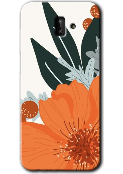 Samsung Galaxy J6 Plus Kılıf Hd Desen Baskılı Arka Kapak - Portakal Çiçeği