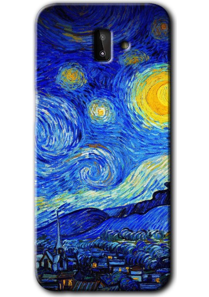 Samsung Galaxy J6 Plus Kılıf Hd Desen Baskılı Arka Kapak - Starry Night