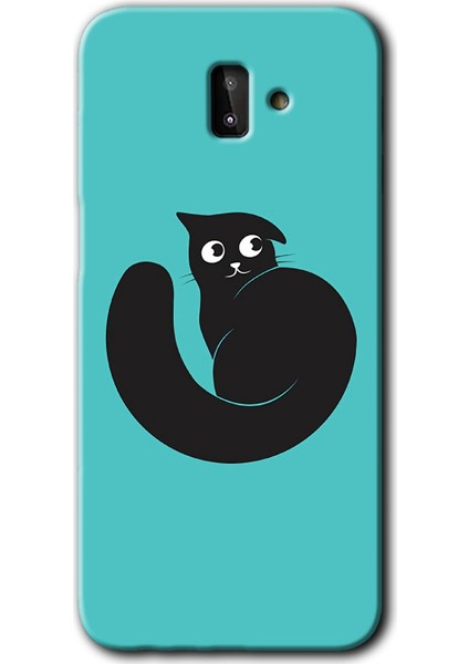 Samsung Galaxy J6 Plus Kılıf Hd Desen Baskılı Arka Kapak - Cat Vector