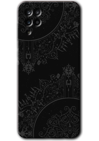 Samsung Galaxy M12 Kılıf Hd Desen Baskılı Arka Kapak - Siyah Mandala