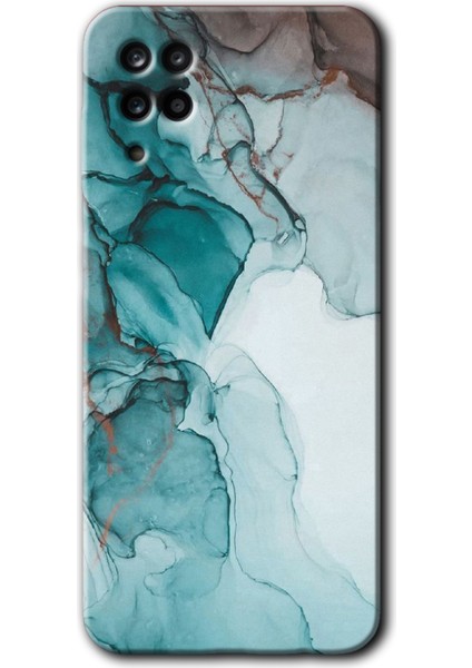 Samsung Galaxy M12 Kılıf Hd Desen Baskılı Arka Kapak - Buzul Mermer