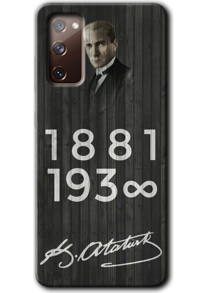 Samsung Galaxy S20 Fe Kılıf Hd Desen Baskılı Arka Kapak - Atatürk Ahşap Imza