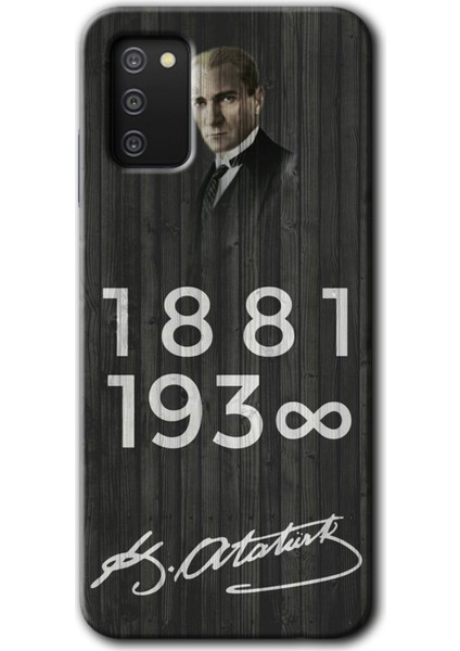Samsung Galaxy A02S Kılıf Hd Desen Baskılı Arka Kapak - Atatürk Ahşap Imza