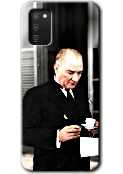 Samsung Galaxy A03S Kılıf Hd Desen Baskılı Arka Kapak - Atatürk Türk Kahvesi