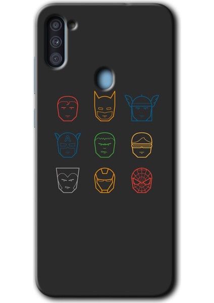 Samsung Galaxy A11 Kılıf Hd Desen Baskılı Arka Kapak - Avengers Minimalism