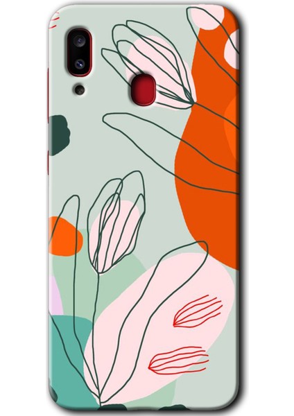 Samsung Galaxy A30 Kılıf Hd Desen Baskılı Arka Kapak - Vektör Çiçekler