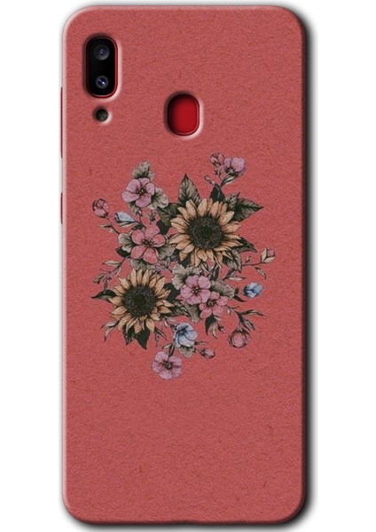 Samsung Galaxy A30 Kılıf Hd Desen Baskılı Arka Kapak - Retro Çiçek