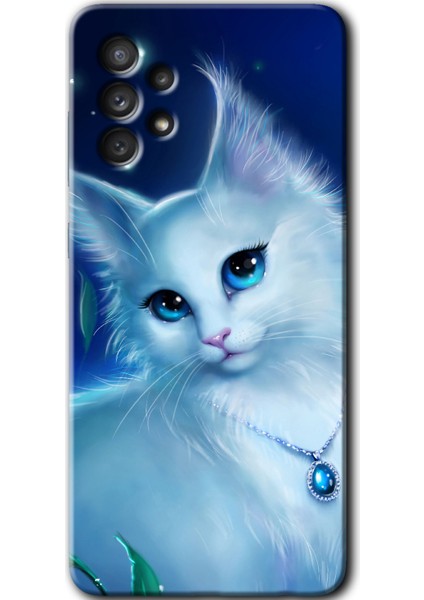 Samsung Galaxy A52 Kılıf Hd Desen Baskılı Arka Kapak - Cat Glance