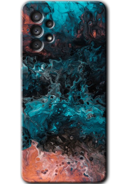 Samsung Galaxy A52 Kılıf Hd Desen Baskılı Arka Kapak - Liquid Colorfull