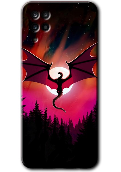Samsung Galaxy M12 Kılıf Hd Desen Baskılı Arka Kapak - Dragon Night