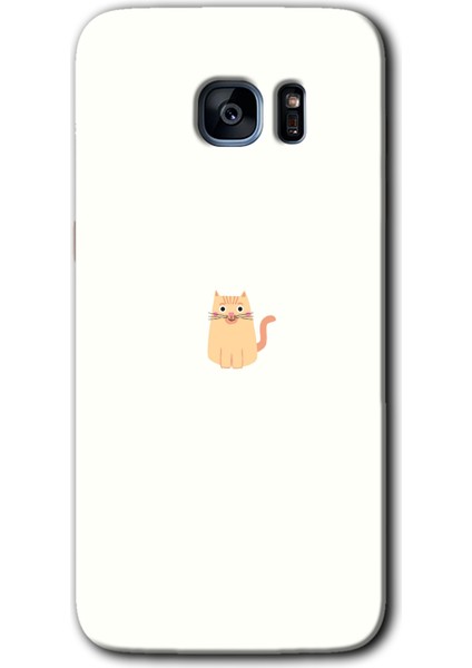 Samsung Galaxy S7 Edge Kılıf Hd Desen Baskılı Arka Kapak - Cat Minimalism
